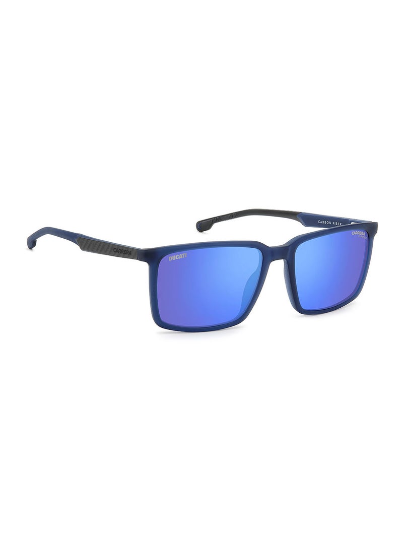 Carrera Men's UV Protection Rectangular Sunglasses - Carduc 023/S Mtt Blue 56 - Lens Size: 56 Mm  - Image 2