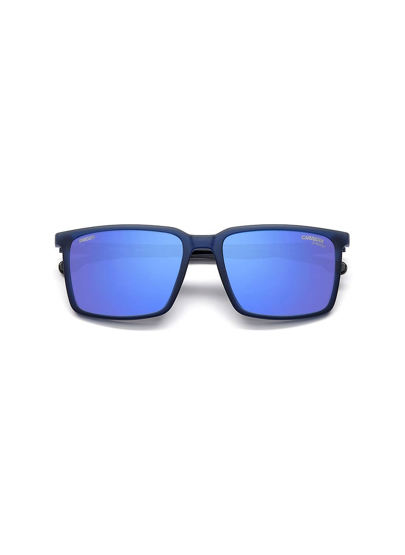 Carrera Men's UV Protection Rectangular Sunglasses - Carduc 023/S Mtt Blue 56 - Lens Size: 56 Mm  - Image 4