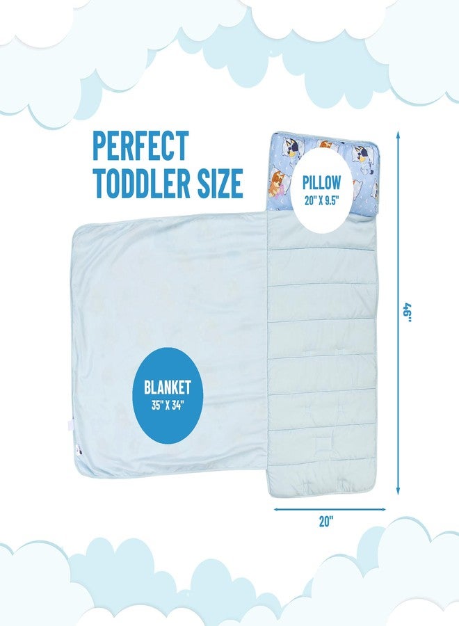 Jay Franco Bluey Bingo Cartoon Kids Nap Mat Sleeping Bag Toddler Soft for Kids, Blue - Image 2