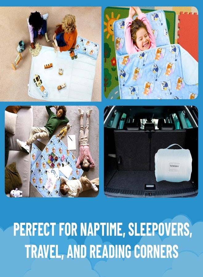 Jay Franco Bluey Bingo Cartoon Kids Nap Mat Sleeping Bag Toddler Soft for Kids, Blue - Image 3