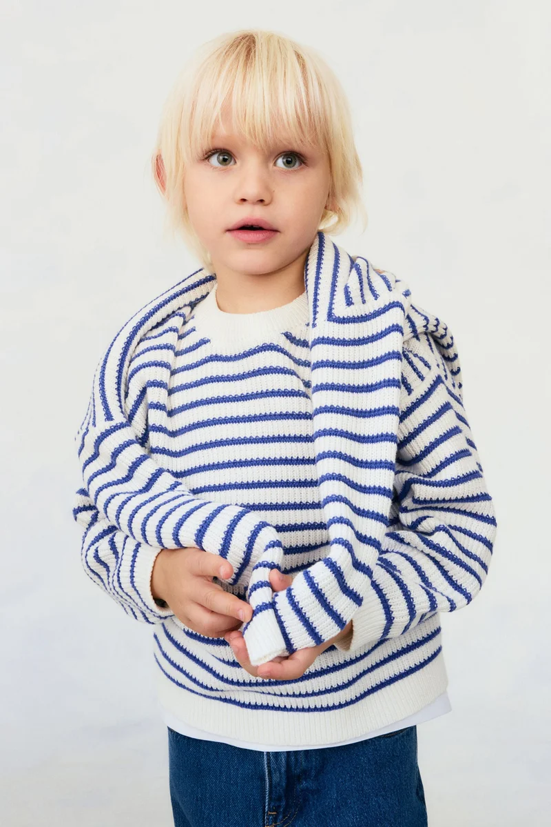 اتش اند ام كنزة محبوكة من القطن المرن