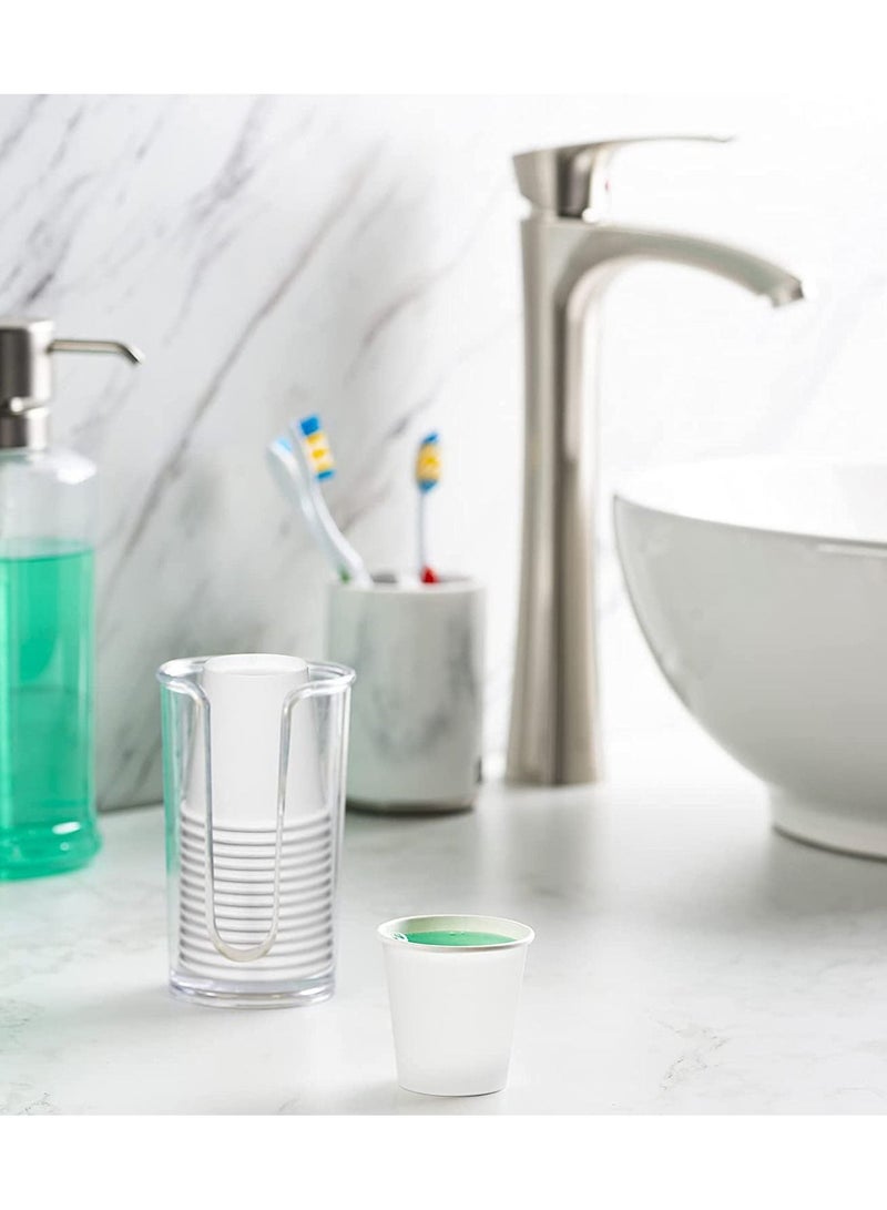 Y&D 50ml White Paper Cups Small Disposable Bathroom Espresso Mouthwash Hot/ Cold Beverage Drinking Cup Blue Cups for Mouthwash Party Picnic Travel and Event [100 Pack]  - Image 2
