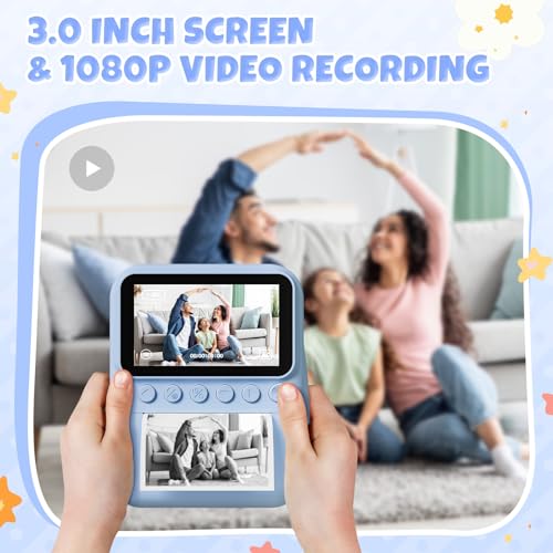 CalineGam Kids Camera Instant Print, 3.0'' Screen 48MP Photo Instant Camera for Kids with 32GB Card, 1080P HD Digital Child Printable Toy, Gift for 3-12 Year Old Girls Boys - Image 2
