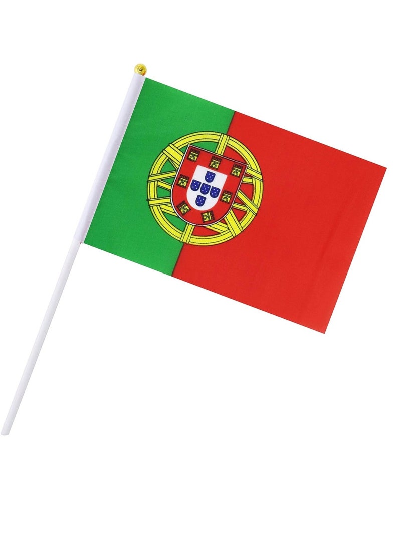 General Flag of Portugal A5 Size, Portugal Flag with Stick. Pack Of 5 Pieces.  - Image 3