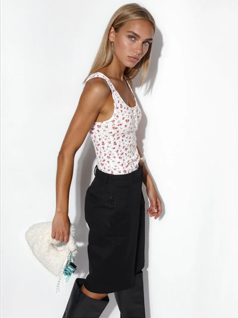 Busem BUSEM Floral Button Cami Top