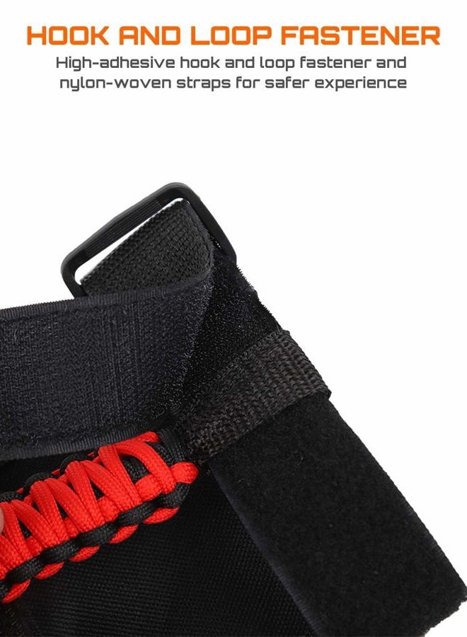 Savadicar 2 x Roll Bar Grab Handles Grip Handle for Jeep Wrangler YJ TJ JK JKU JL JLU & Gladiator JT 1987-2023, Interior Accessories, Black & Red - Image 4