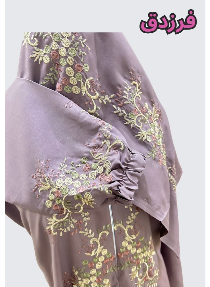 Farazdaq Women's prayer shawl, purple color, wide and comfortable, excellent cool material - Image 3