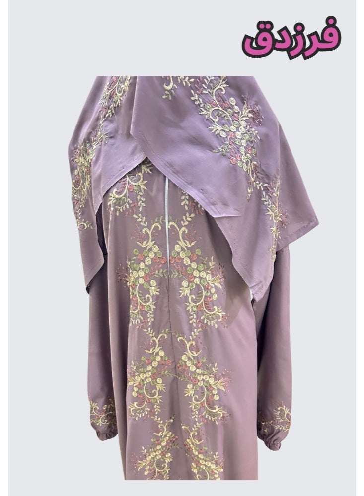 Farazdaq Women's prayer shawl, purple color, wide and comfortable, excellent cool material - Image 2