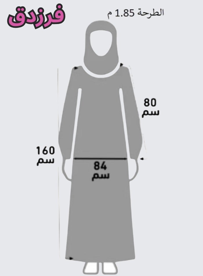 فرزدق شرشف صلاة نسائي لون بنفسجي واسع و مريح خامة باردة ممتازة ( سحاب ) - Image 2
