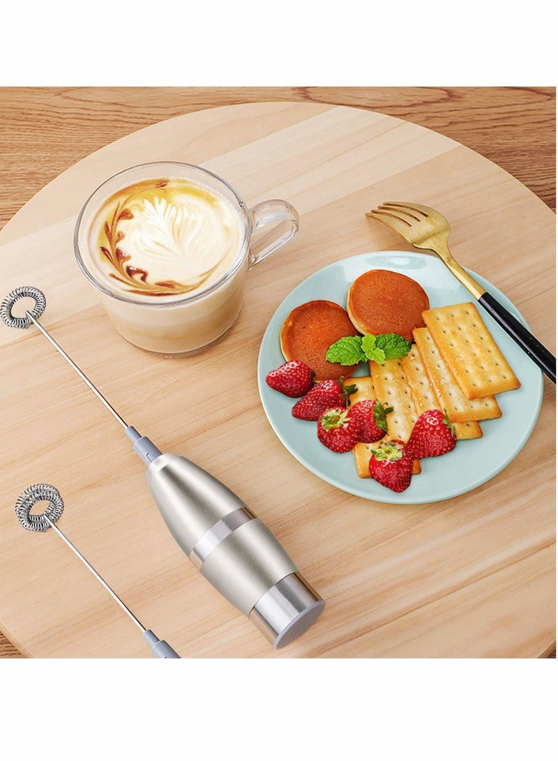 Mini Electric Whisk Coffee Frother Battery Stirrer, Milk Handheld Operated Hand Held Foamer, Mixer for Bulletproof Coffee, Cappuccino, Latte, Frappe, Matcha Tea