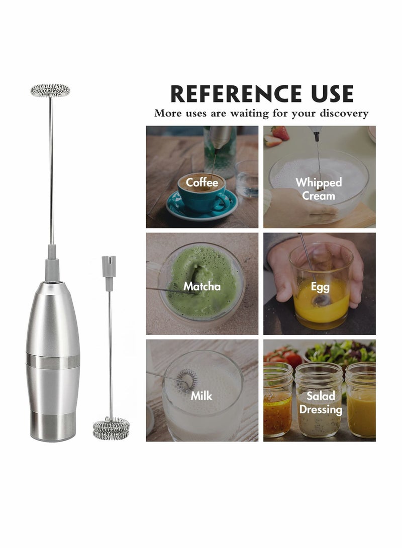 Mini Electric Whisk Coffee Frother Battery Stirrer, Milk Handheld Operated Hand Held Foamer, Mixer for Bulletproof Coffee, Cappuccino, Latte, Frappe, Matcha Tea