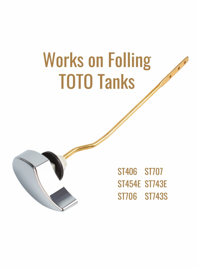 سيوسي استبدال رافعة خزان المرحاض لـ TOTO THU068#CP St743S، St454E، رافعة خزان المرحاض الجانبية بالكروم المصقول - Image 5