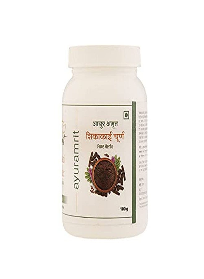 Ayur Amrit مسحوق أعشاب شيكاكاي أيور أمريت النقية - 300 غرام (عبوة من 3 قطع، 100 غرام لكل قطعة) - Image 3