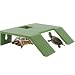 alfyng Large Turtle Resting Basking Platform Double Ladder Plastic Turtles Ramp Basking Platform with Feeding Box Tortoise Tank Climbing Terrace for Frog Terrapin Reptile Amphibian Green - Image 1