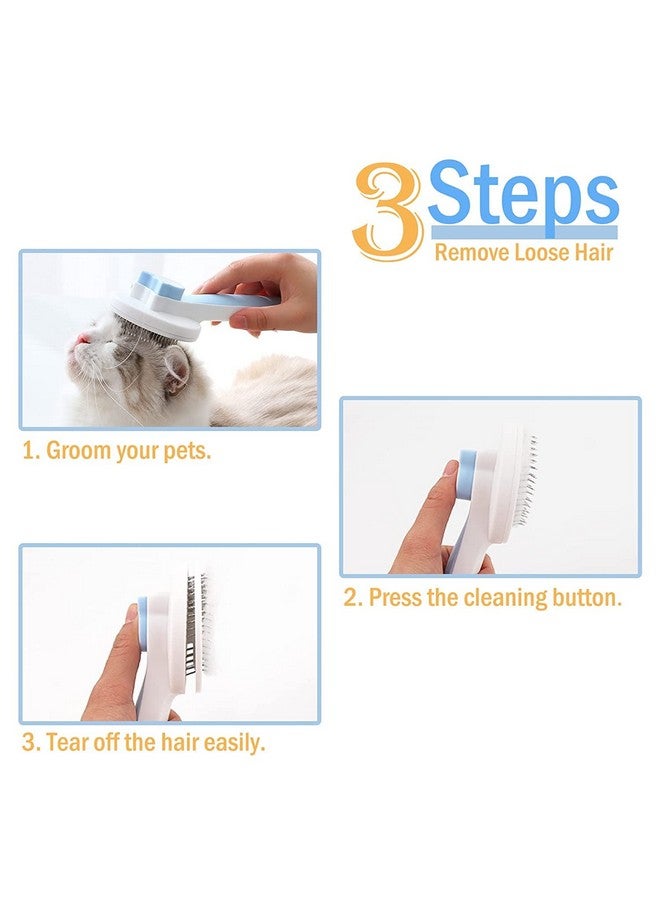 فرشاة تنظيف ذاتية التلميع للعناية بالشعر المتساقط والتدليك، فرشاة القطط تزيل الطبقات السفلية والتشابك، فرشاة شعر الكلاب، فرشاة تدليك الحيوانات الأليفة للشعر القصير والطويل - متعددة الألوان - Image 5