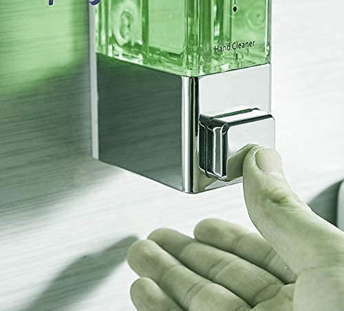 sia SIA VENDORS Dispenser Multi Purpose ABS Wall Mounted Plastic Soap Dispenser/Shampoo Conditioner Lotion Gel Dispenser for Bathroom/Kitchen/Office etc (2pc_Silver Button) - Image 2