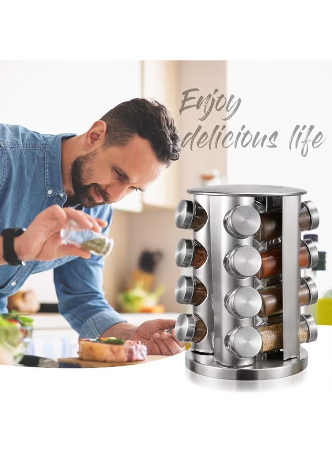Spice Jar Set (16 Cans)-360-Degree Rotating Frame, Easy to Access  - Image 3