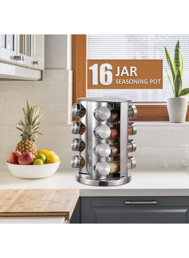 Spice Jar Set (16 Cans)-360-Degree Rotating Frame, Easy to Access  - Image 4