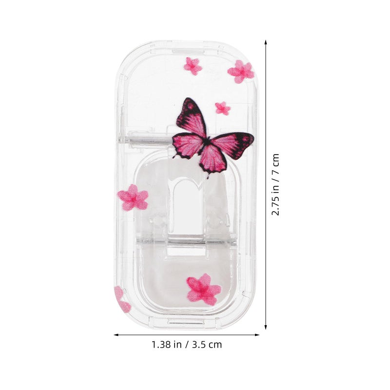 Foldable Phone Stand With Adhesive Back Adjustable Telescopic Design Pink Purple Butterfly - Image 3