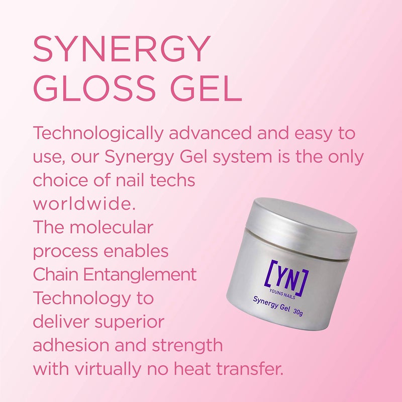 Young Nails Synergy Gel System, Clear Gloss Finishing Gel - Builder Gel Top Coat, Superior Adhesion & Strength, Hard Gel Top Coat - Gloss Top Coat, 30g - Image 2