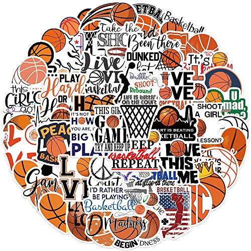 50PCS Basketball Star Stickers for Water Bottle Laptop Bicycle Computer Motorcycle Travel Case Car Decal Decoration Sticker Graffiti Decals Yellow Sticker