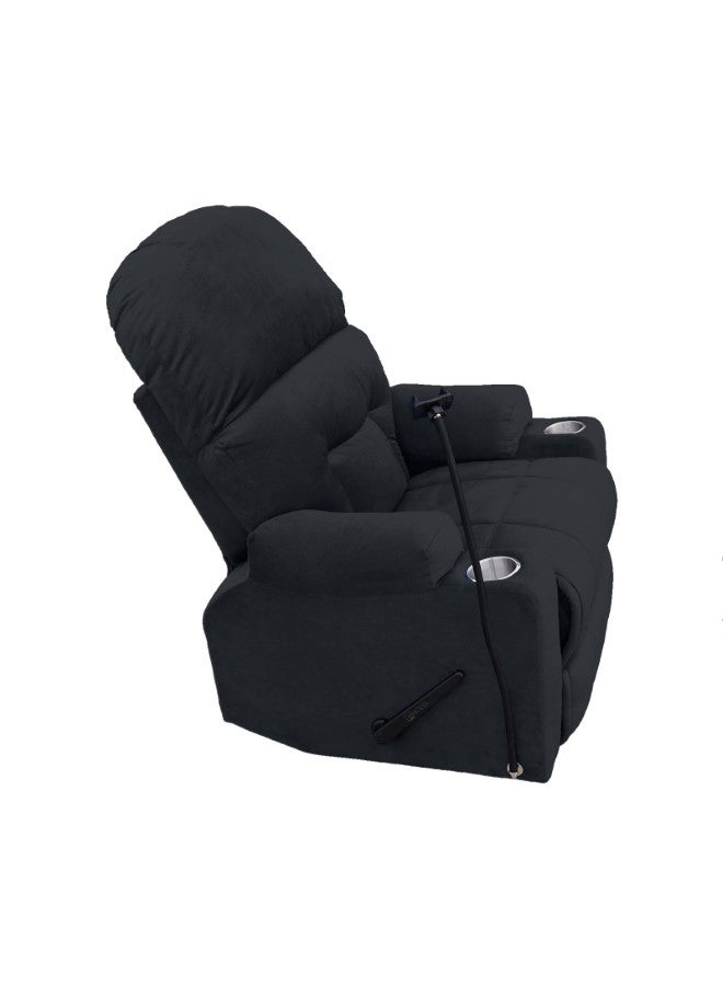 إن - هاوس NZ80 PLUS | كرسي استرخاء منجد بالمخمل - 89×73×110 سم - رمادي غامق - Image 3