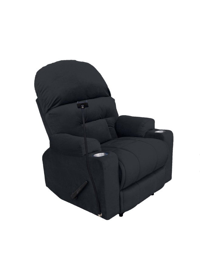 إن - هاوس NZ80 PLUS | كرسي استرخاء منجد بالمخمل - 89×73×110 سم - رمادي غامق - Image 2