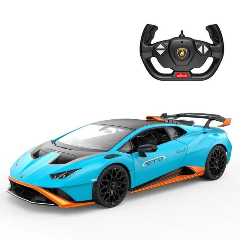 Rastar - Lamborghini Huracan STO 1/14 Diecast Model with Remote Control - Cyan - 98700 - Image 1