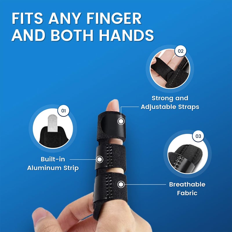 Simplation Trigger Finger Splint and Ice Pack (2+2 Set) for Pain Relief, Knuckle Immobilization, Straightening Arthritis, Injured Mallet Finger, Fits Index, Middle, Thumb, Ring Finger - Image 4