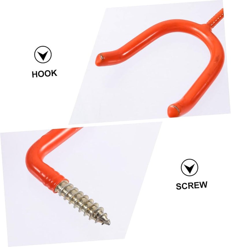 12Pcs High Strength Steel Screw Hooks Heavy Duty For Garage Wall Ceiling Storage - Image 5