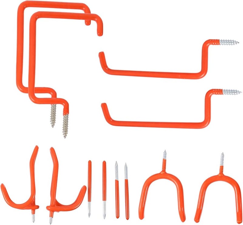 12Pcs High Strength Steel Screw Hooks Heavy Duty For Garage Wall Ceiling Storage - Image 1