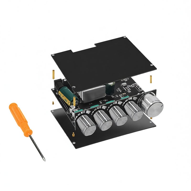 Portable BT Power Amplifier Module Multifunctional 2.1 Channel Power Amp Board Stereo Subwoofer Amplifier Board - Image 5