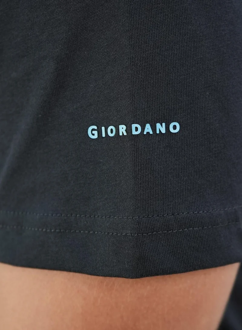 GIORDANO  Men's Giordano Cotton Crewneck Slim Fit Tee - Short Sleeve for Men | Best Price UAE