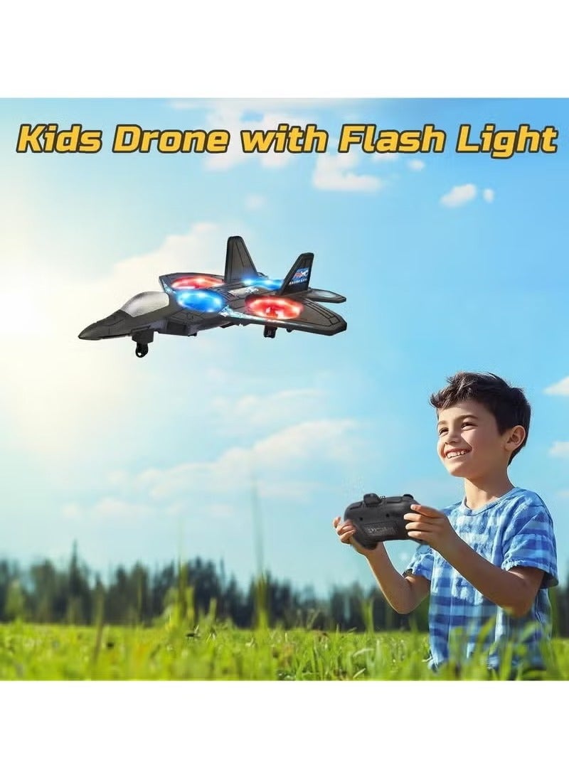 vesus RC Aeroplane L0712 2.4GHz Remote Control Fighter Jet Quadcopter – RTF Electric Airplane Toy with LED Lights, USB Charging, One-Key 3D Flips, 360° Stunts – Durable & Lightweight Aircraft Drone for Beginners, Kids, Adults - Image 2