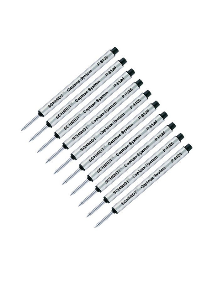 Schmidt Short P8126 Capless Rollerball Refill - Black - 10 Pack  - Image 1
