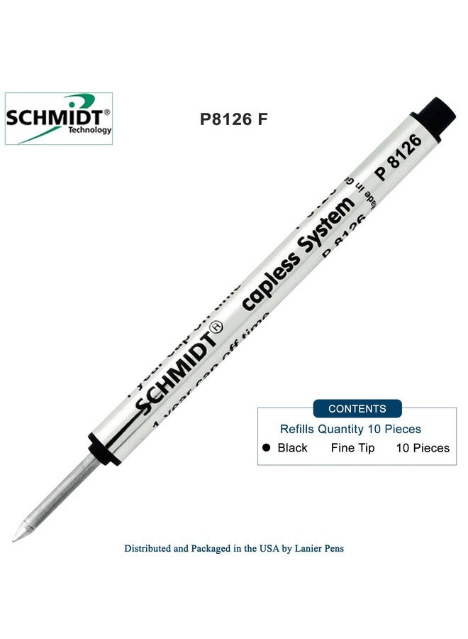 Schmidt Short P8126 Capless Rollerball Refill - Black - 10 Pack  - Image 2
