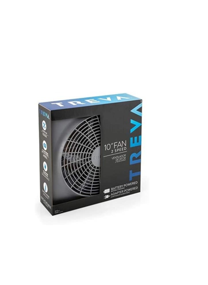 O2COOL Treva 10-Inch Portable Desktop Air Circulation Battery Fan, 2 Speed, Compact Folding & Tilt Design, with AC Adapter (Graphite) - Image 5