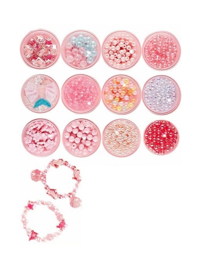 PYEBE DIY Bead Jewelry Making Kit for Kids Girls with Mermaid Rainbow Heart Charms Beads for Bracelets Rings Necklaces - Image 1