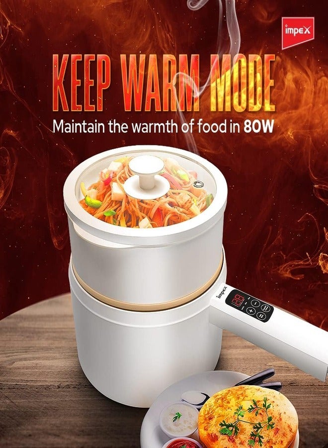 إمبكس مقلاة كهربائية متعددة الوظائف من إيمبكس (مقلاة سحرية WS18)، مقلاة طبخ كهربائية متعددة الأغراض، المزيد من الوجبات، أقل متاعب، التحكم في درجة الحرارة، لون أبيض - Image 4