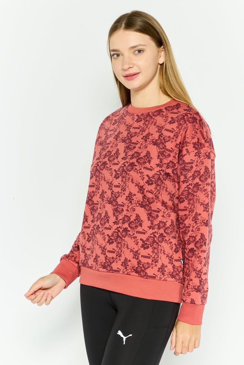 PUMA Women Sportswear Fit Floral Print Outdoor Sweatshirt, Multicolor - Image 4