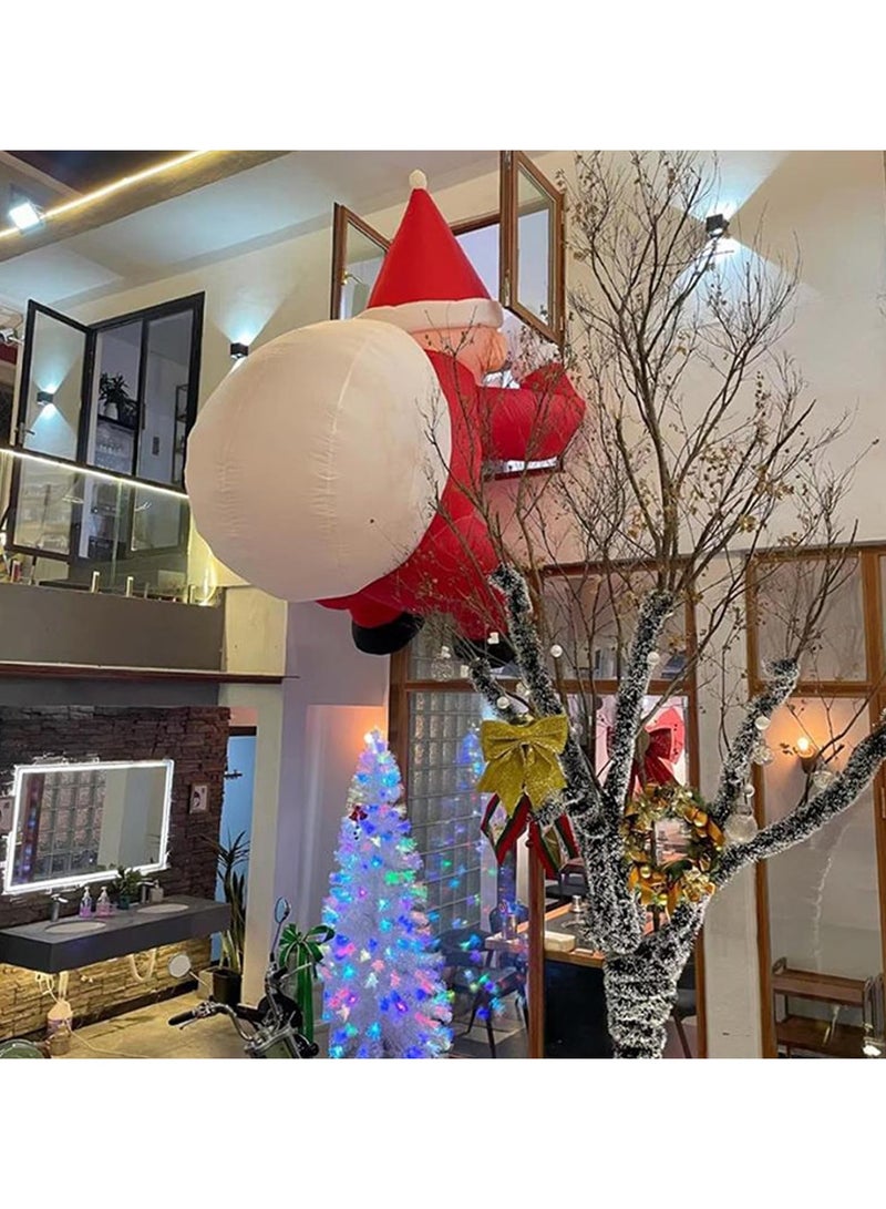 6.5 قدم سانتا كلوز قابل للنفخ معلق مع إضاءة LED مدمجة، سانتا متسلق قابل للنفخ مع حقيبة هدايا ديكور عيد الميلاد لعيد الميلاد في الهواء الطلق أو الفناء الداخلي أو الحديقة - Image 2