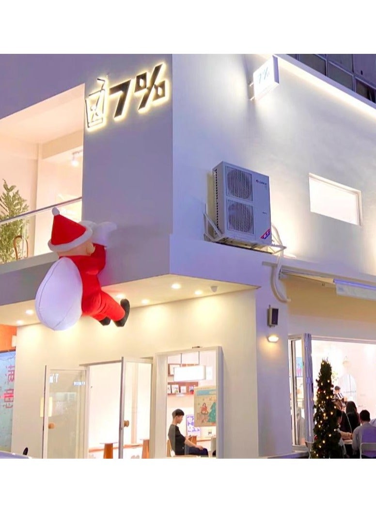 6.5 قدم سانتا كلوز قابل للنفخ معلق مع إضاءة LED مدمجة، سانتا متسلق قابل للنفخ مع حقيبة هدايا ديكور عيد الميلاد لعيد الميلاد في الهواء الطلق أو الفناء الداخلي أو الحديقة - Image 4