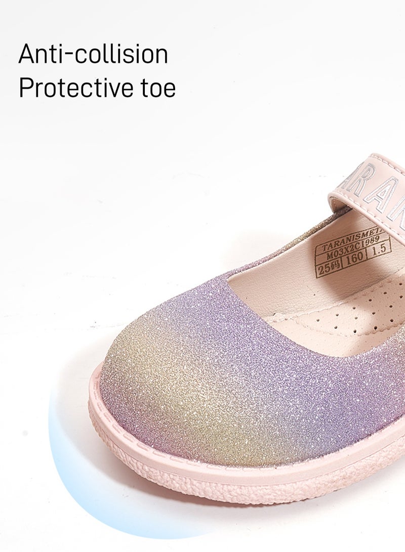 تارانيس أحذية أطفال تارانيس للبنات، أحذية جلدية لامعة وملونة بتصميم أميرة - Image 2