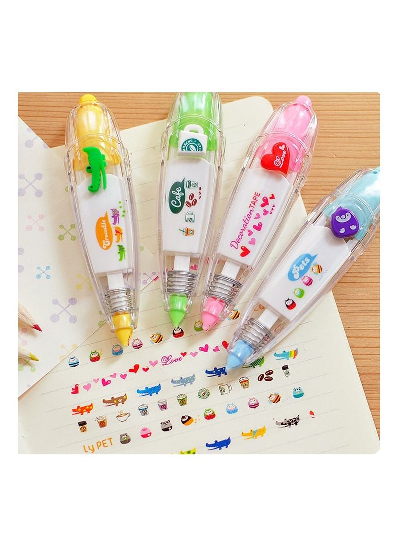 Generic 4 Pcs Decorative Stickers Marker Pen School Stationery Office Supplies  - Image 1