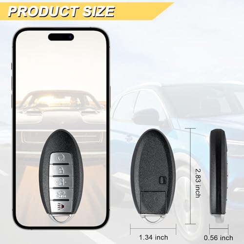 Vurkcy Key Fob Replacement for 2016 2017 2018 Nissan Altima Maxima Infiniti QX60 Q50/ 17 18 Q60 Car Keyless Entry Remote Control, KR5S180144014, 5 Btn - Image 4