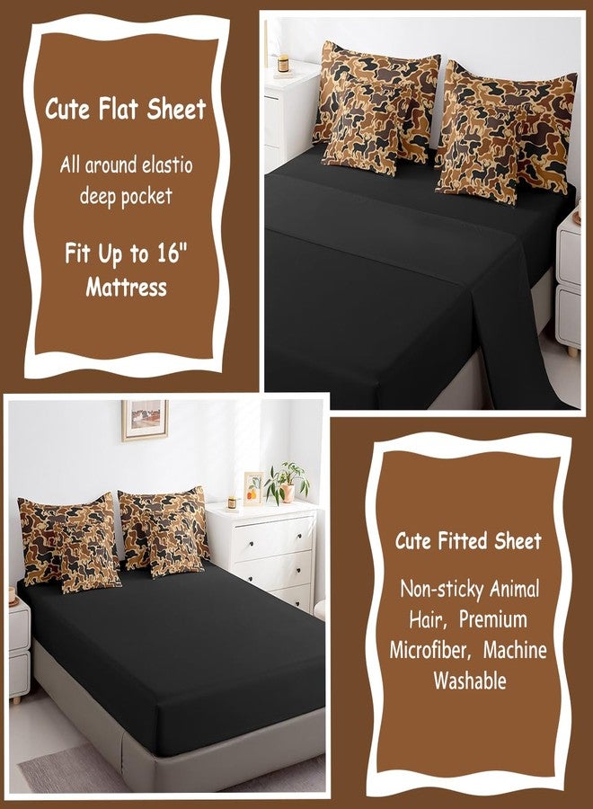 Feelyou Camo Deer 7 Piece Bedding Set, Queen Size Deer Hunting Bed Set Includes Comforter, Sheet Set, Pillowcases & Pillow Covers Bedroom Decor Brown Antlers Bed in a Bag , Breathable Western Farmhouse - Image 4