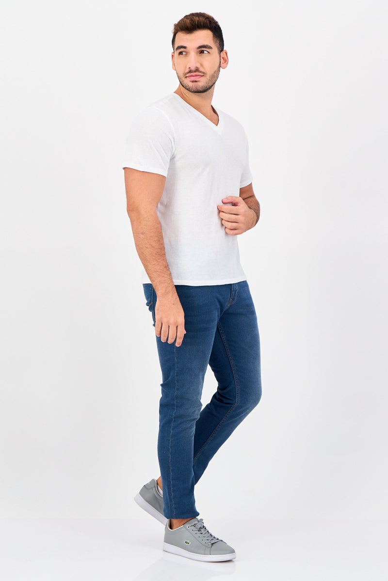 Frye Men V-Neck Short Sleeve Brand Logo T-Shirt, White - Image 3