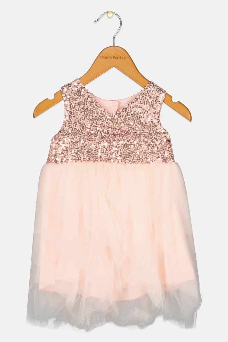 English Laundry Toddlers Girl Sequin Partywear Dress, Pink - Image 3
