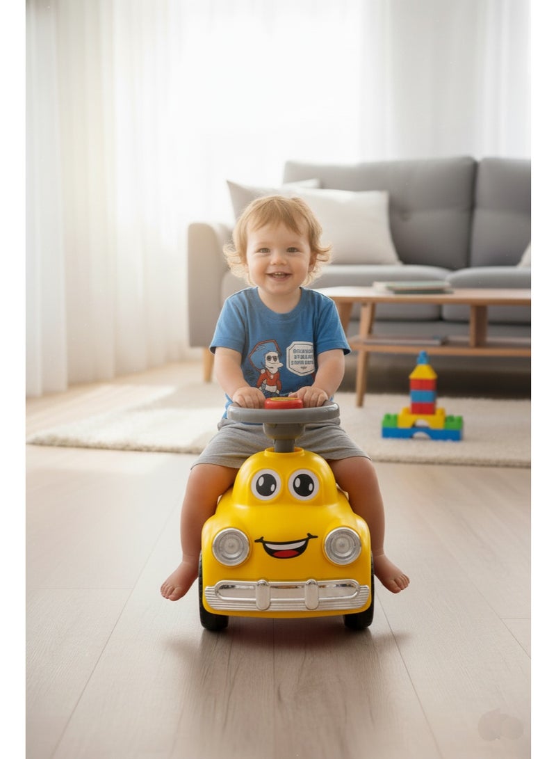 متجر 7 سيارة ركوب للأطفال بتصميم كرتوني – لعبة ركوب دفع بعجلات قوية ومقود صوت – تناسب الأولاد والبنات من عمر سنة  – لعبة تعليمية وترفيهية لتقوية التوازن وتنمية المهارات الحركية - Image 2
