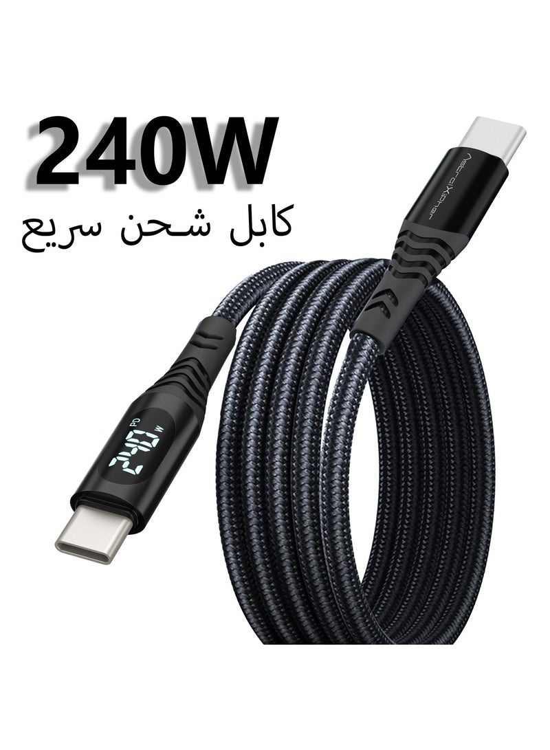 Astralxipher 240W 1.2m Smart Fast Charging Cable with Digital Display: PD/QC Fast Charge + USB3.0 | Compatible with iPhone 15/16 Series & Galaxy S24 ultra/S25 Series | Nylon Braided + Triple Protectionultra - Image 1